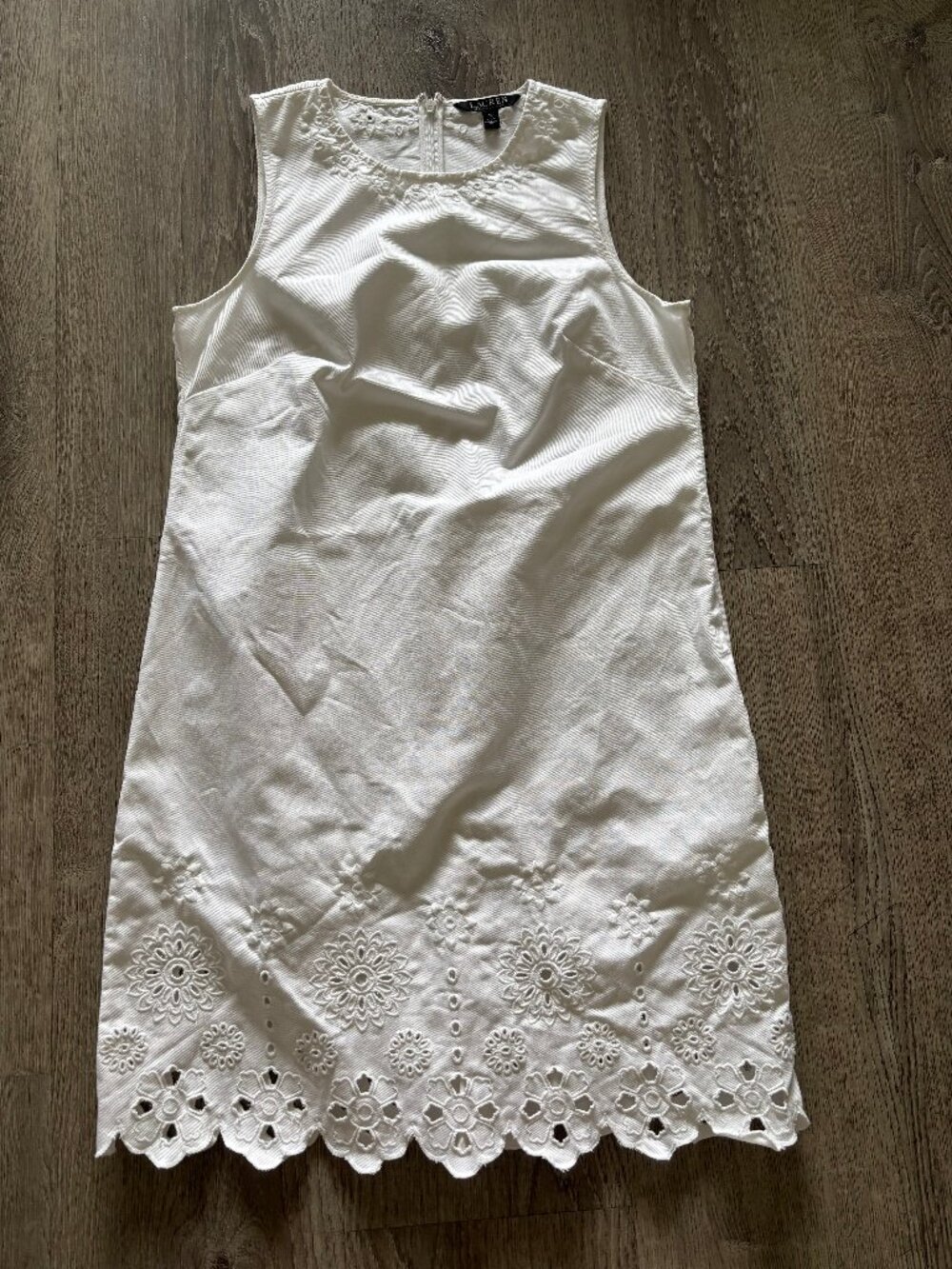 Ralph Lauren White eyelet denim dress Size 10